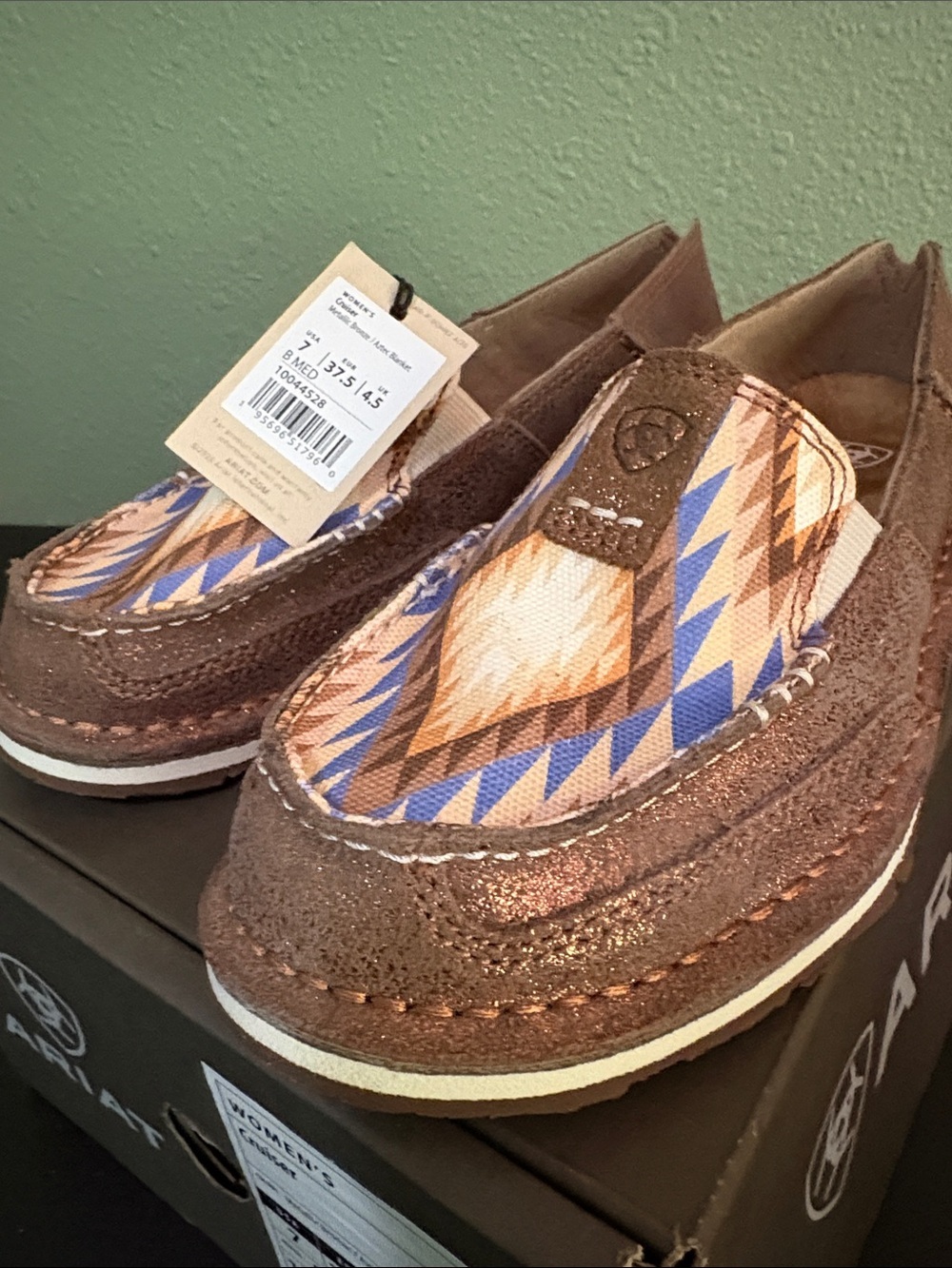 Ariat Women’s Cruiser Slip-On Loafers - Brown metallic Pattern Size 7 - Picture 3 of 4